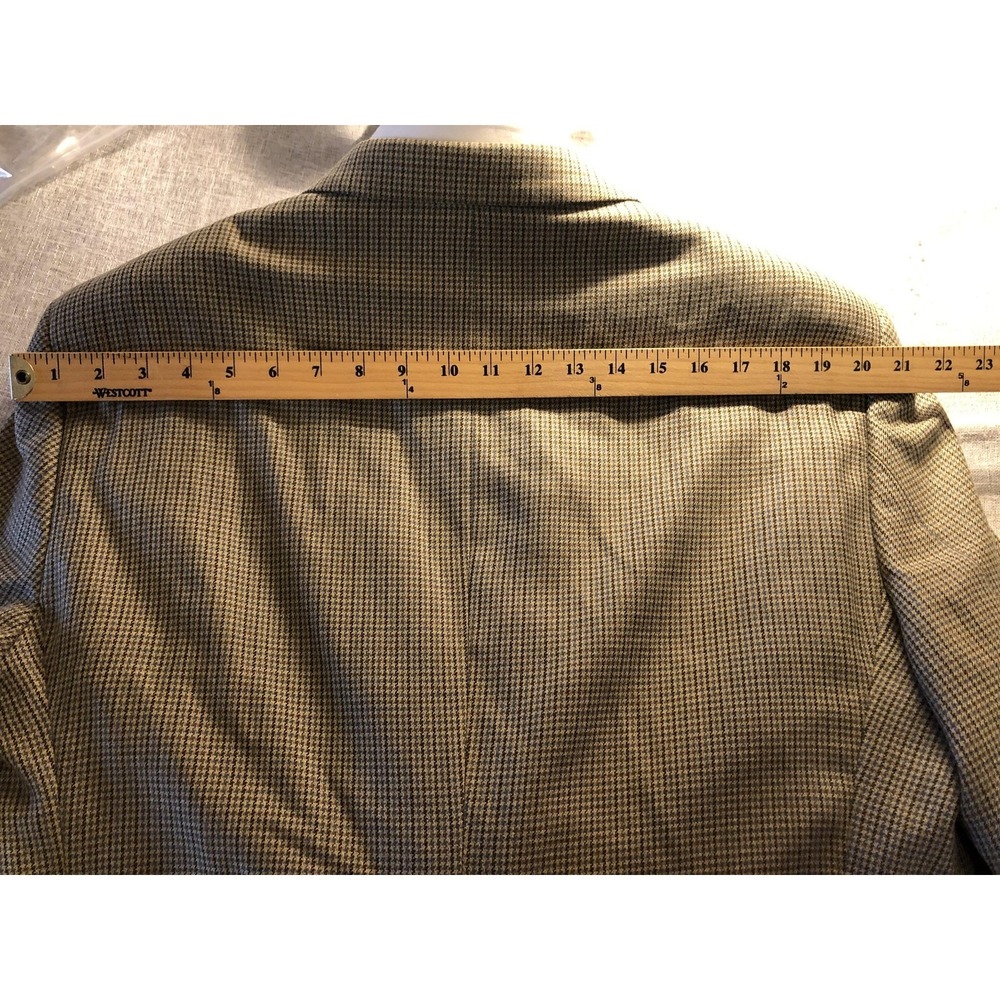 Coppley Blazer Sport Coat Mens 42 Brown Blue Houndstooth Two Button Notch Lapel - Picture 11 of 11